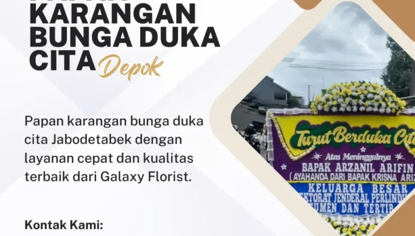 Papan Karangan Bunga Duka Cita Depok