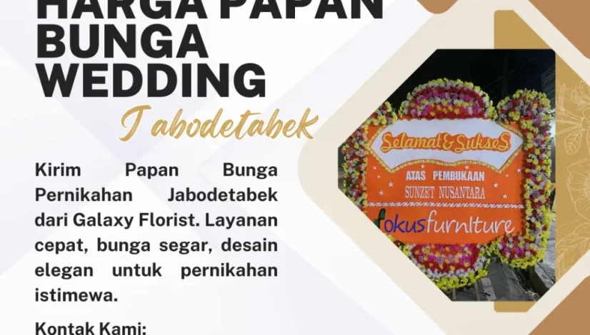 Harga Papan Bunga Wedding Jabodetabek