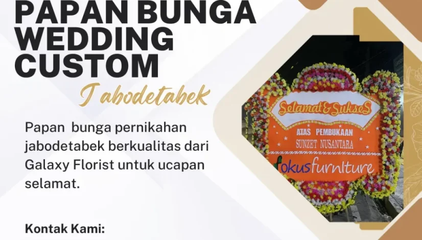 papan bunga wedding custom jabodetabek